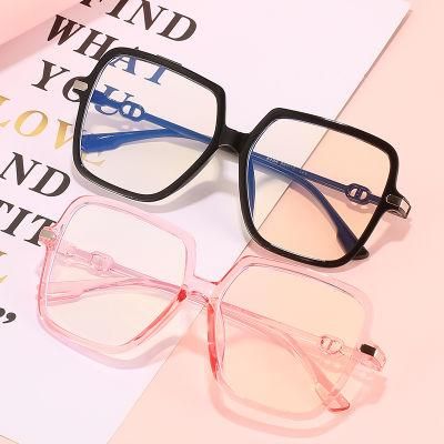 Large Frame Anti-Blue Glasses Female Transparent Color Big Face Net Red Glasses Frame Square Glasses