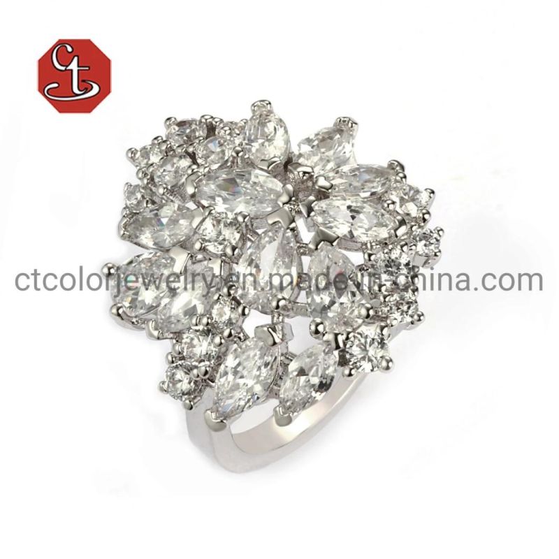 Luxury Brass Jewelry 925 Sterling Silver Earrings Cubic Zircon Jewelry Sets
