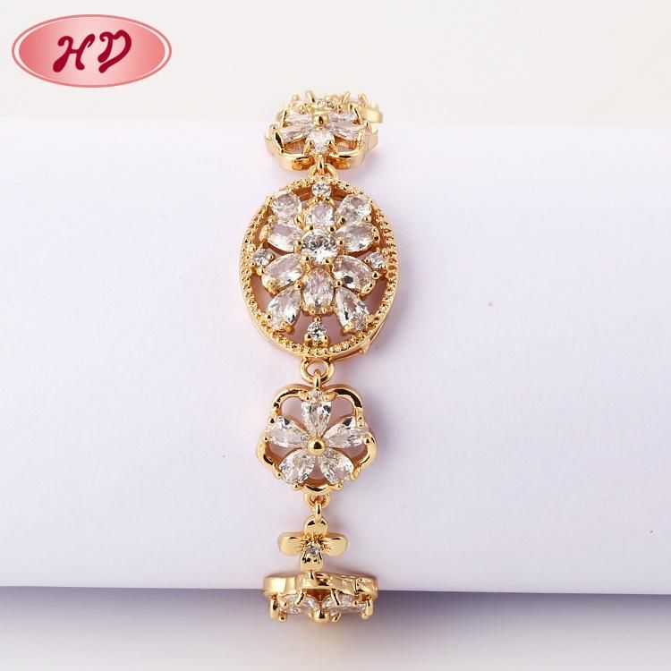 Custom Wholesale Jewellery 18K Rose Gold Plated Bracelet with Diamond