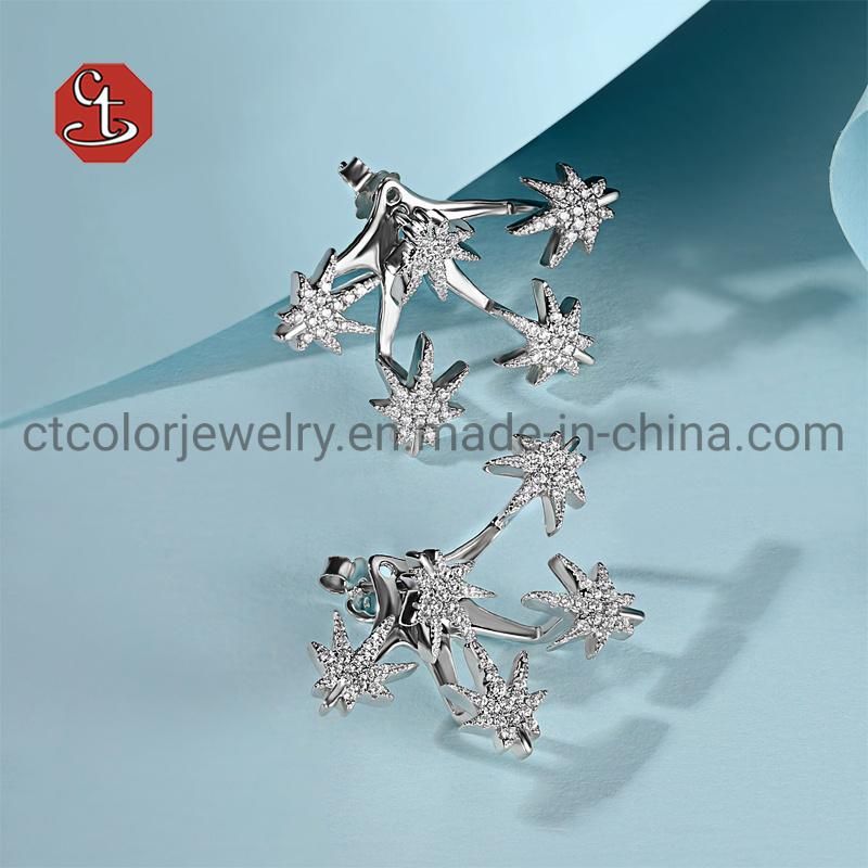 Detachable Stud Earring Fashion Design Bowknot Shape Earring Romantic Silver Jewelry Earrings for Women