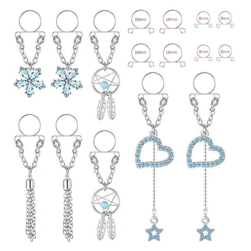 316L Surgical Steel Non-Piercing Nipple Ring Jewelry Set