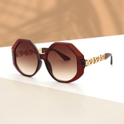 2022 Stylish Round Sun Glasses for Women Metal Frame Gradient Lens UV400 Sunglasses