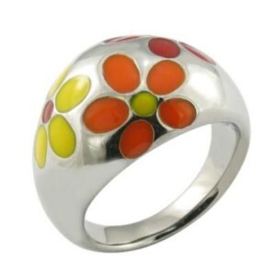 High Quality Brazil Enamel Flower Ring