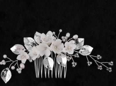 Bridal Ceramic Flower Hair Vines Hair Comb Headpiece
