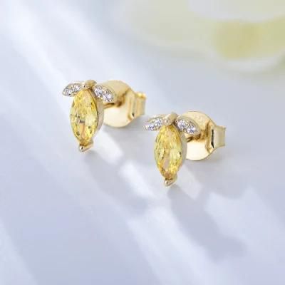 New Fashion Light 925 Sterling Silver Pear Stud Claw Setting Earring