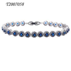 Fashion Jewelry Bracelet Silver Bracelet with Blue Stone