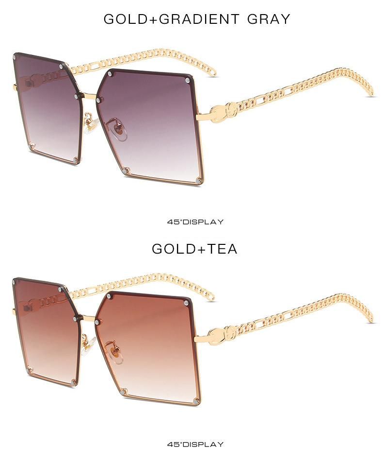 Best Price Latest Western Style Replicas Fashion CE Lentes De Color Women Ladies Promotional Large PC Square Oversized Rimless Frame Sunglasses Sun Glasses