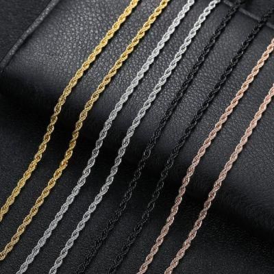 Hot Hip-Hop Stainless Steel Twisted Singapore Chains Rope Twist Cord Necklaces for Men Choker Women Jewelry Accessories