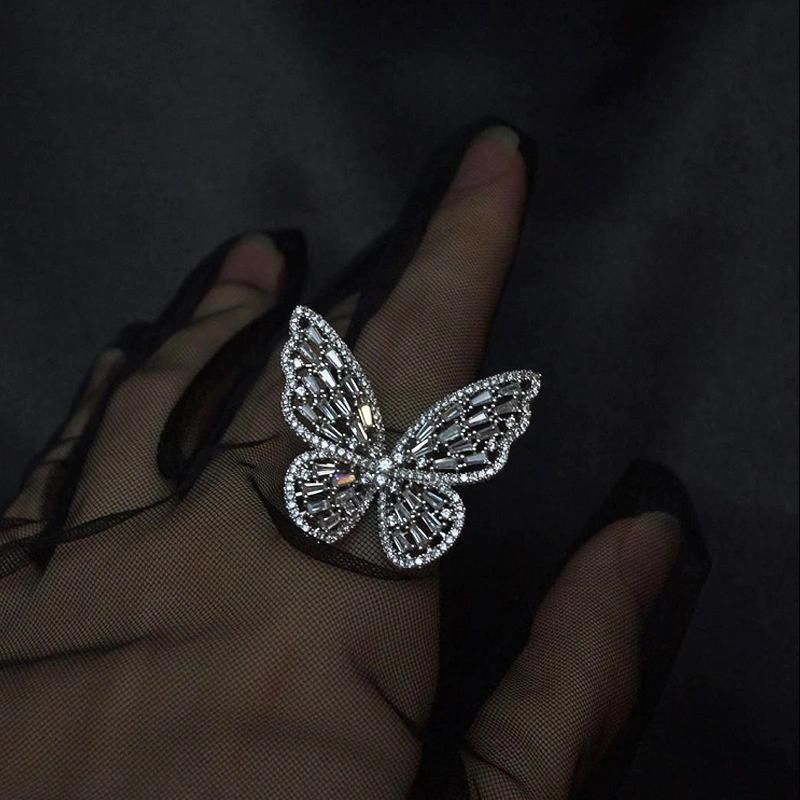 Same-Style Butterfly Hollow-out Creative Opening Ring