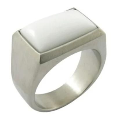 White Ceramic Ring Jewelry Stainless Steel
