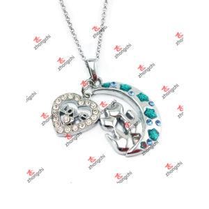 Alloy I Love You Heart Moon Pendant/Charms Necklace (HMN60103)