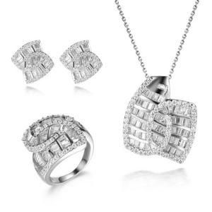 Clear Cubic Zirconia Bridal Wedding Jewellery Set for Luxury Lady