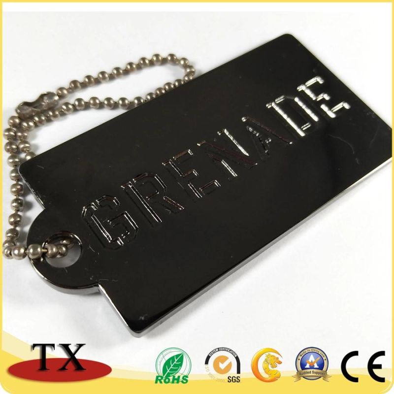 Well Selling Metal Pendant Dog Tag with Short Ball Chain