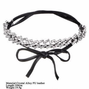 2017 Bow Pendant Leather Chokers Tassel Statement Necklace