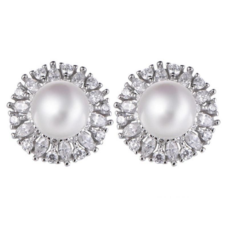 Hot Sale 925 Sterling Silver Pearl Clip Earring
