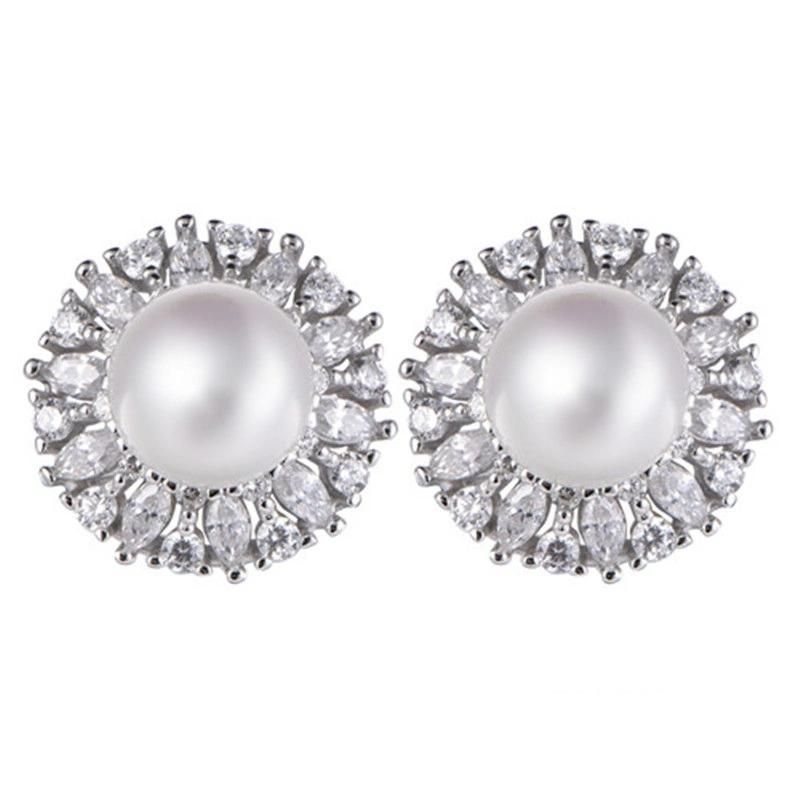 Hot Sale 925 Sterling Silver Pearl Clip Earring