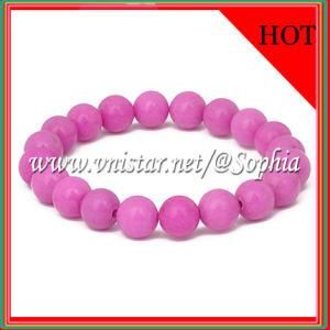 Pink Gemstone Beads Bracelet