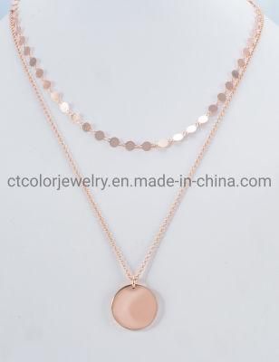 Fashion Jewelry 18K Rose Gold Plated ODM Sterling Silver Pendant Silver Necklace