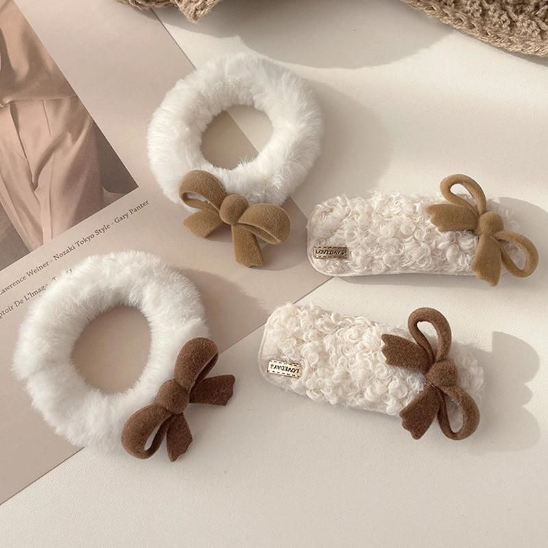 Top Selling Korean Style Fluffy Lamb Bb Clip Lovely Hair Accessories Hairpin Hairbands
