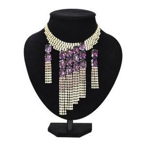 Fashion Zinc Alloy Multicolor Rhinestones Necklace Jewelry Set (MJBH412)