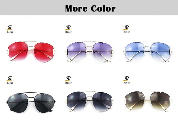 Newest Customized Logo Rimless Women Ready Sunglasses