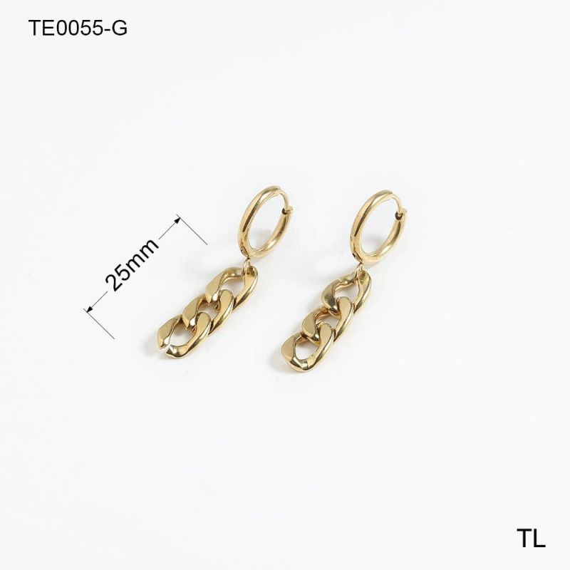 2202 New Arrival 18K Gold-Plated Stainless Steel Fashion Jewelry Link Chain Earrings High Quality jewellery Wholesale
