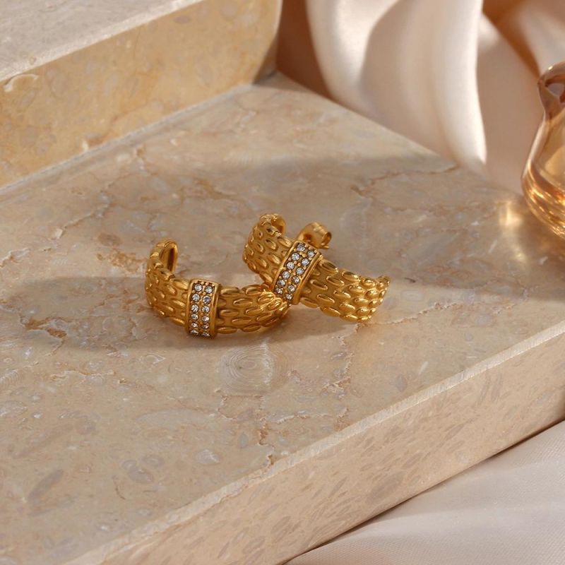 Manufacturer Custom Fashion Jewelry Earring Stud High Quality Waterproof Earring jewellery Tarnish Free Jewelry 18K Gold Plated