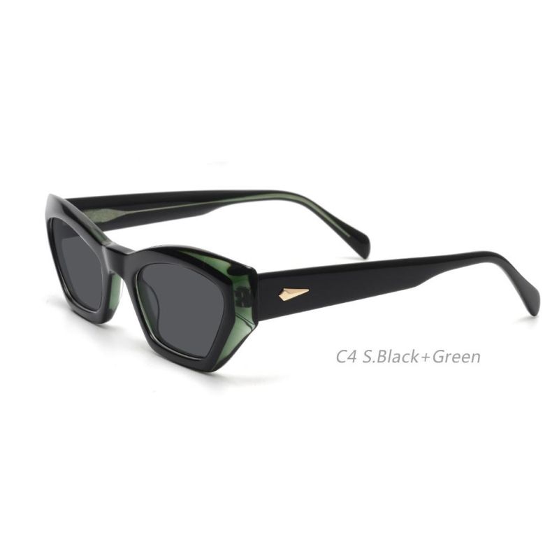 New Arriving Fashion Handmade Clear Square CE Certification Polarized UV400 Acetate Sunglasses for Men Women