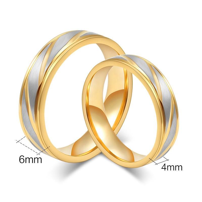 OEM/ODM Factory Wholesale Top Quality Gold Plated Steel Wedding Ring Engagement Ring Jewelry