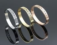 316L Stainless Steel Hollow Design Cuff Bangle