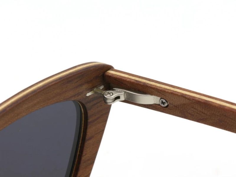 Ready to Ship 2020 Newest Women Cat Eye Rosewood Polarized Sunglasses