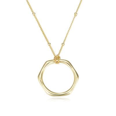 Wholesale Personality 925 Sterling Silver Creative Simple Hoop Pendant Trendy Necklace