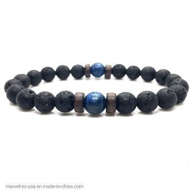 Jewelry Gift Natural Moonstone Bracelet Lava Stone Men Bead Bracelets