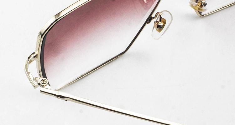 New Custom Logo Light Ready Metal Frame Women Sunglasses