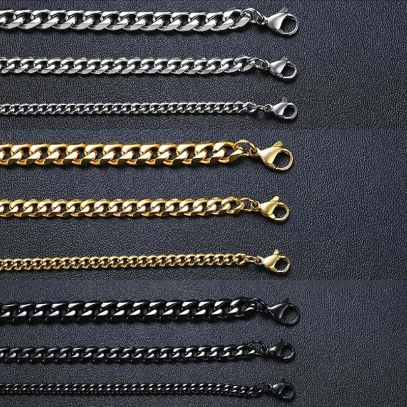 Hollow Monaco Chain Necklace or Bracelet Modern Plain Lock Clasp Fine Jewelry