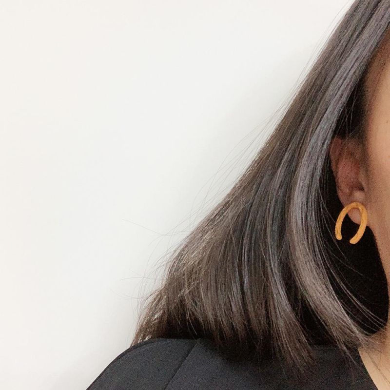 S925 Silver Needle Geometric Earrings New Yellow Simple Trend Earrings