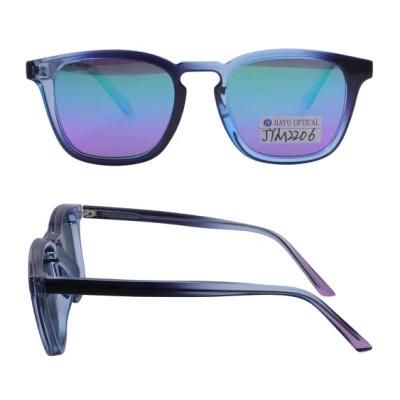 2022 Trendy Design Shiny Transparent Gradient Color Fashion Plastic Sunglasses