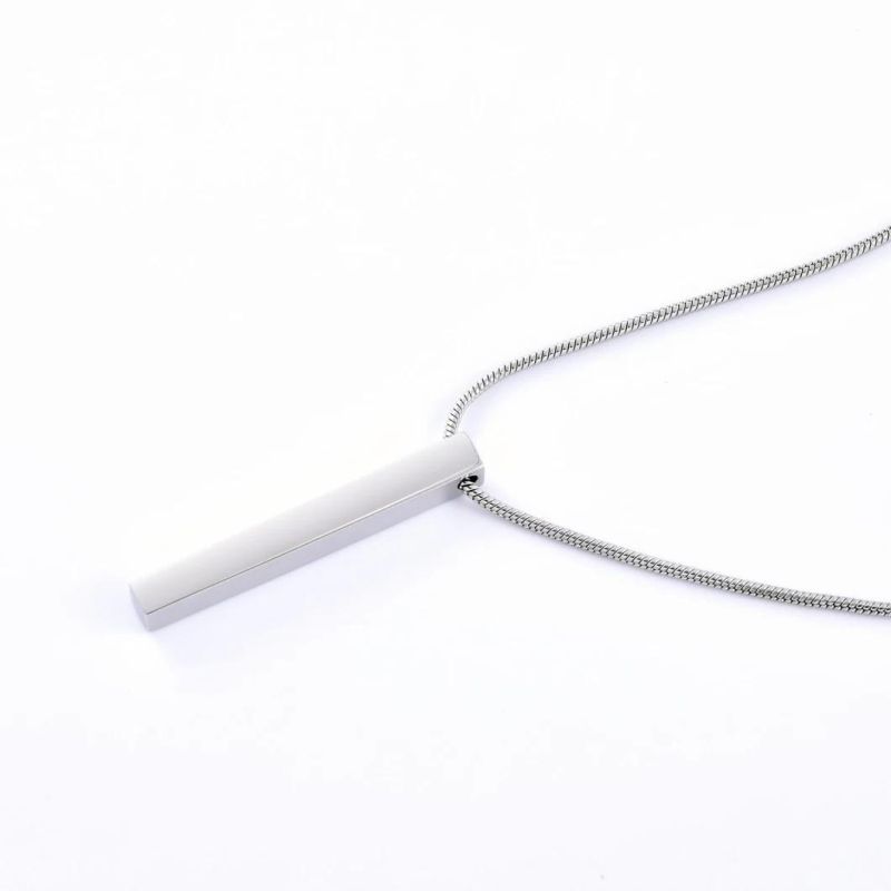 Fashion Jewelry Stainless Steel Elegant Bar Penant Necklace for Lady and Men Support Customized