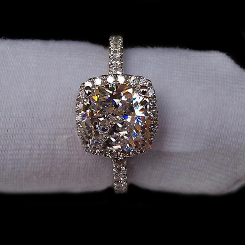 Fashion Women Jewelry Girls Gift Wedding Ring Diamond Silver Ring