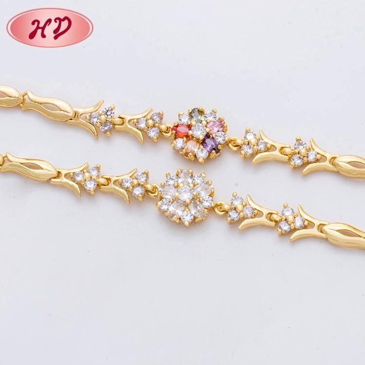 Popular Fashion Style Gold Plated Zircon Stone Women Bracelet
