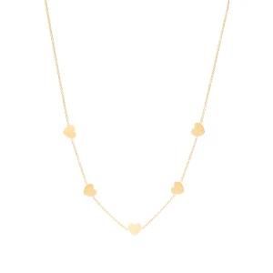Gold-Plated Stainless Steel Smooth Love Heart Necklace