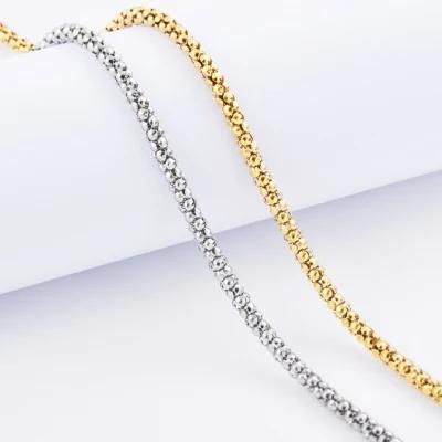 Gold Plated Stainless Steel Popular Corn Chain Bracelet Necklace Jewelry for Christmas Gifts