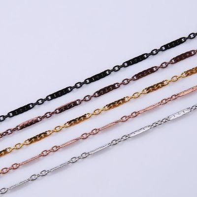 Handcraft Parts Stainless Steel Jewelry Necklace Cable Chain with Embossed