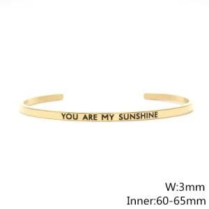 You Are My Sunshine Text Cuff Bracelet 60X3mm
