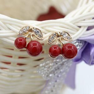 Professional Custom Cherry Girls Drop Earrings Fashion Eardrop