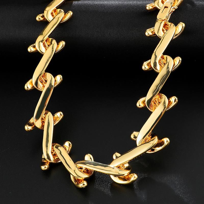 Gold Plated Hook Medium Chain Necklace Jewelry