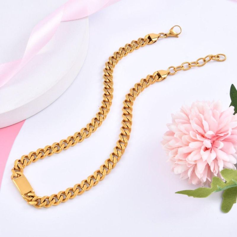 Fashion 18K Gold Plated Stainless Steel Necklace Bracelet Earrings Jewelry Set