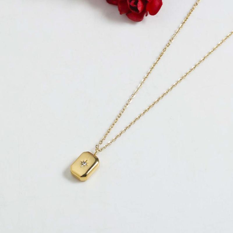 Manufacturer Custom 18K Gold Plated Shiny Necklace 2022 New Arrivals Fashion Jewelry Diamond Zircon Necklace 14K Gold Jewelry Wholesale