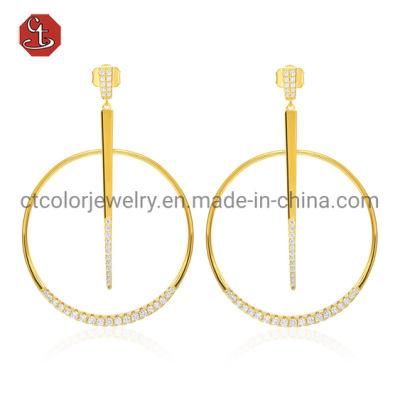 2022 custom jewelry zircon Gold plated jewelry 925 silver Earrings