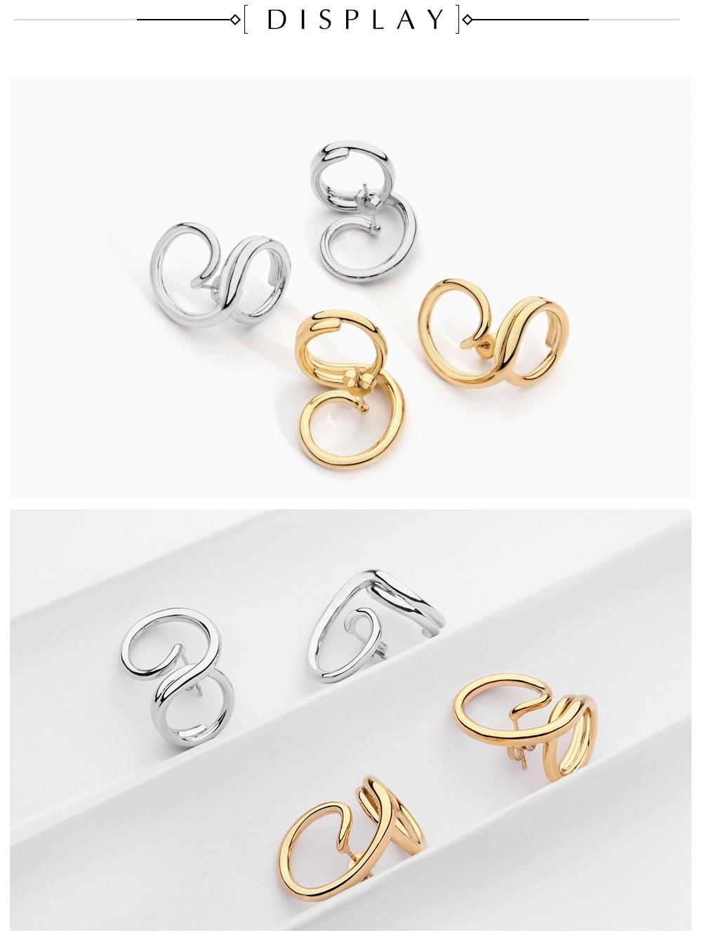 Fashion Custom Twisted 100% Brass Huggie Statement Hoop Earrings